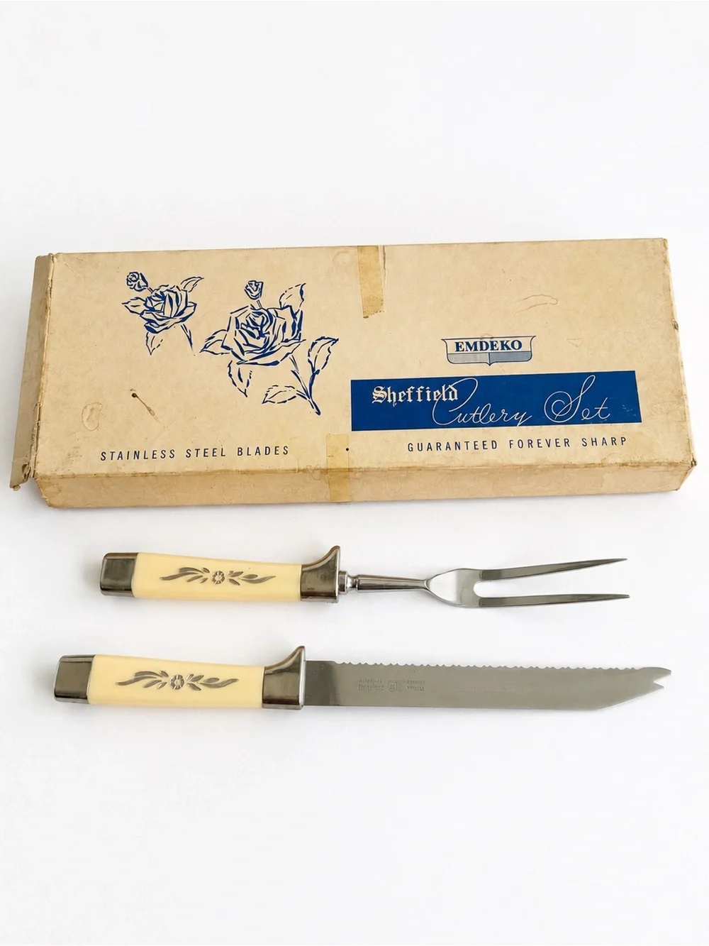VINTAGE Royal Sheffield England Stainless Steel Cutlery Knife Set